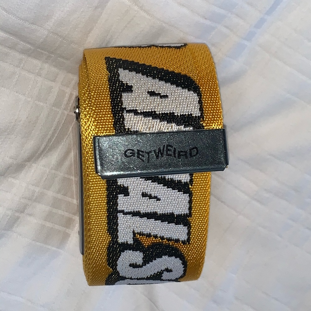 Anti Social Social Club yellow industrial belt.